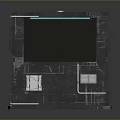 Black Square Shaped Electronic Device With Display Screen Metal Frame And Ventilation Grilles 3d model