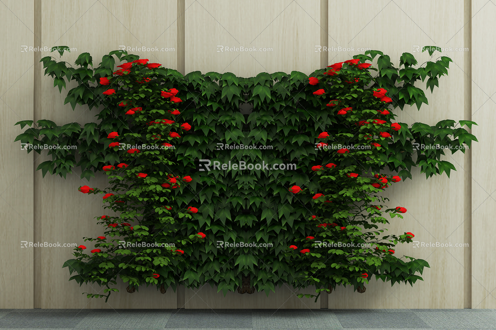 Modern Green Plant Wall Green Plant Potted Plant 3d model