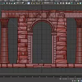 Ancient Stone Architectural Structure With Columns Arches And Stone Steps 3d model
