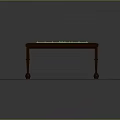 Wooden Coffee Table With Green Maze Design On Floral Pattern Decorative Rug