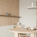 Minimalist Modern Living And Dining Room Interior With Wooden Furniture Sofa And Pendant Light