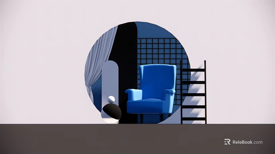 Modern Open Kitchen Interior Design With Island Counter And Appliances 3d model