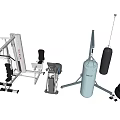 Variety of Sports Equipment Including Punching Bags Weight Benches and Fitness Gear