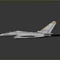 Modern Fighter Jet Model With Gray Body Orange White Wings Streamlined Design And Twin Engines