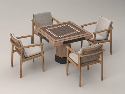 New Chinese Chess and Card Room Mahjong Table Bogu Frame Green Plant Decorative Painting 3d model