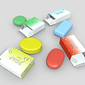Colorful Daily Washing Soap Bars with Multiple Packaging Boxes on 3d model
