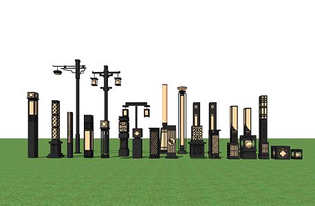 New Chinese Street Lamp 3d model