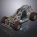Off Road Buggy With Roll Cage Frame Open Design And Large Tires 3d model