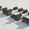 Traditional Thatched House Models with Various Designs and Detailed Structures