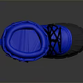Stylish Blue High Top Boots With Black Laces And Sturdy Rubber Sole