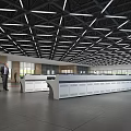 Monitoring Room Modern Interior With Large Data Display Screen Control Console Staff And Green Plants