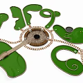 Mini Golf Sports Equipment For Outdoor Course With Green Turf Curved Paths And Holes