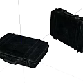Two Black Hard Shell Cases Rugged Protective Storage Containers With Secure Handles 3d model