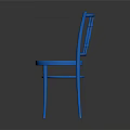 Stylish Blue Dining Chair With Simple Backrest And Sturdy Legs Design