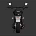 Classic Black Motorcycle With Single Seat Long Exhaust Pipes And Round Mirrors