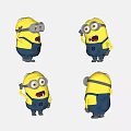 Cute Minion Plush Dolls With Yellow Blue Outfit Goggles And Different Poses