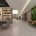 Modern Minimalist Office Reception Desk Design With Marble Counter And Wood Panel Accents Warm Lighting
