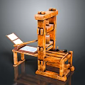 Vintage Wooden Printing Press With Open Book And Classic Design Elements