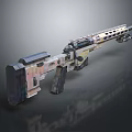 Modern Tactical Rifle With Scope Metallic Finish And Complex Structural Design 3d model
