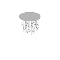 Modern Interior Curved Light Tube Chandelier with Elegant Metal Decor Accents