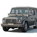Mercedes G Class SUV With Sleek Gray Exterior And Bold Front Grille Design