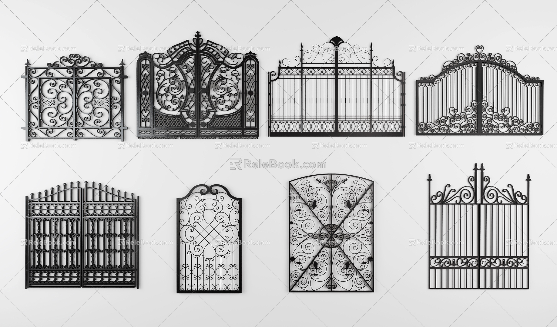 European gate, classical iron gate 3d model