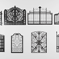 European gate, classical iron gate 3d model