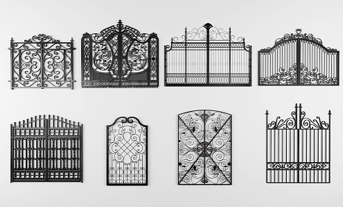 European gate, classical iron gate 3d model