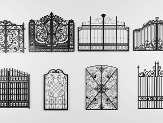 European gate, classical iron gate 3d model