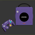 Purple Nintendo Game Console With Retro Controller And Classic Gaming Design 3d model