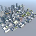 Aerial View Urban Planning With High Rise Buildings Various Structures And 3D Layout