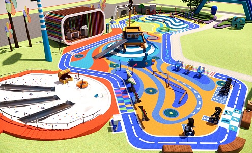 Park Children's Amusement Park Amusement Park Ride Equipment Slide 3d model