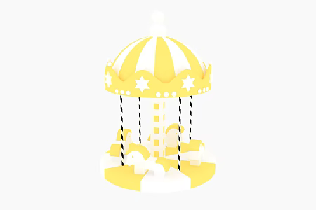 Modern electric carousel 3d model