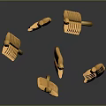 Multiple Fresh Shiny Yellow Plump Wheat Ears On Dark Background