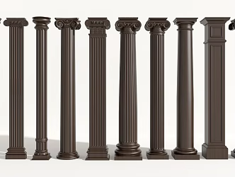 European-style French-style American pillars 3d model