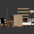 Modern Entryway Cabinet And Sideboard Interior Design With Wooden Furniture And Decorative Plants