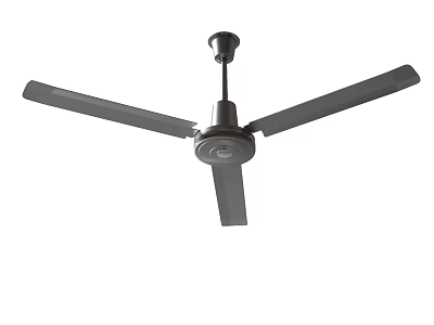 Modern Black Air Conditioner Fan With Three Blades Ceiling Mounted For Home Cooling Use 3d model