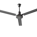 Modern Black Air Conditioner Fan With Three Blades Ceiling Mounted For Home Cooling Use