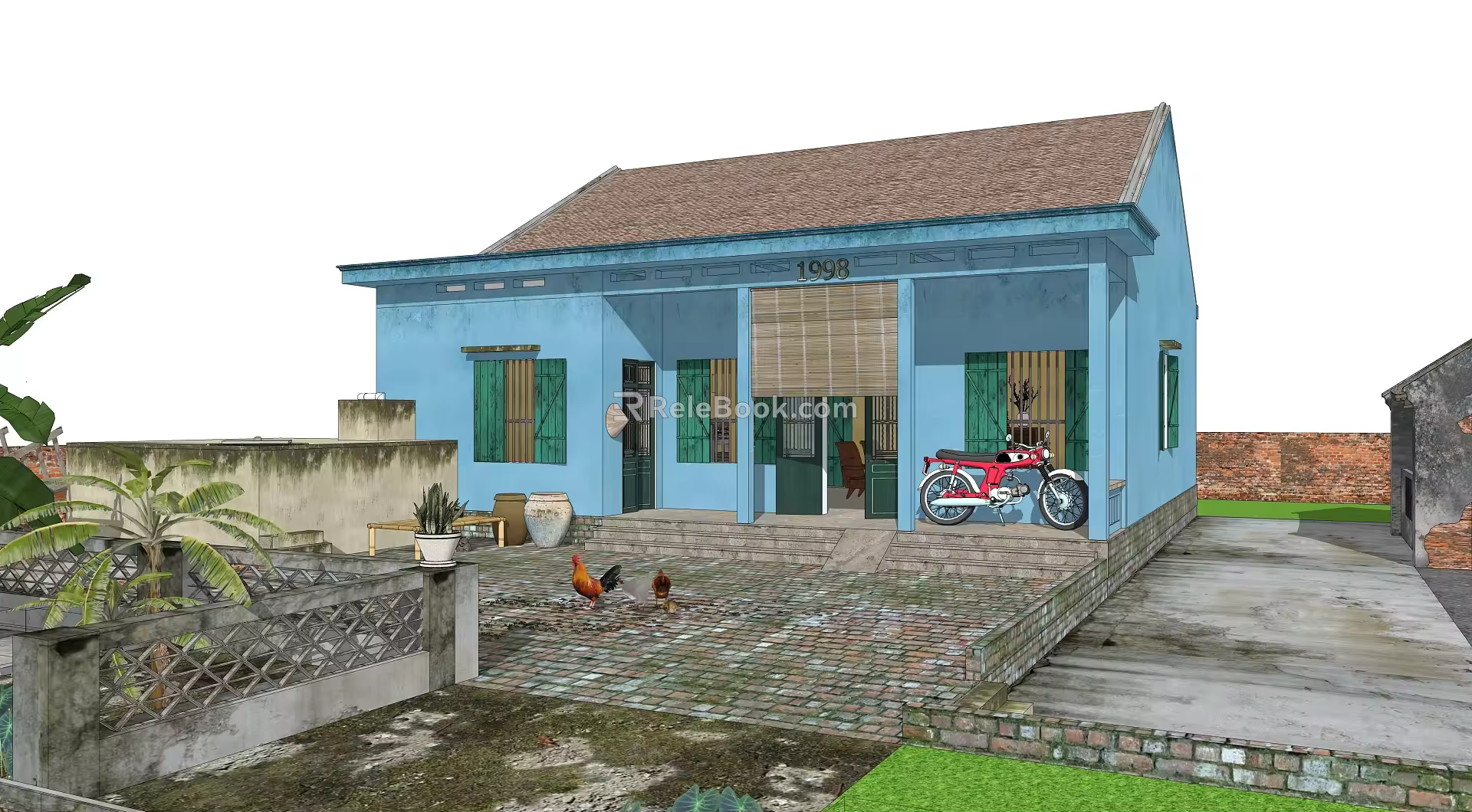 Chinese Style Folk House Rural Folk House 3d model