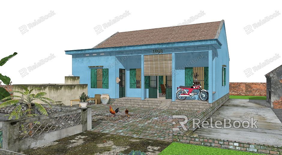 Chinese Style Folk House Rural Folk House model