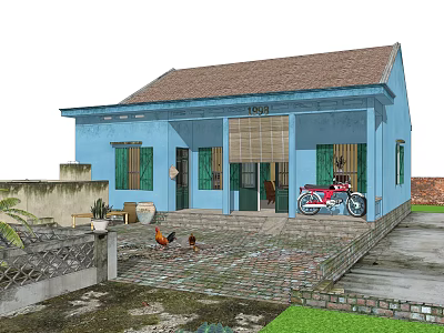 Chinese Style Folk House Rural Folk House 3d model