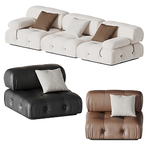 Sofa Combination Multi-person Fabric Sofa Single-person Sofa Leather Sofa Casual Sofa 3d model