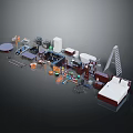 Industrial Equipment Collection Including Machinery Tools And Various Components Setup