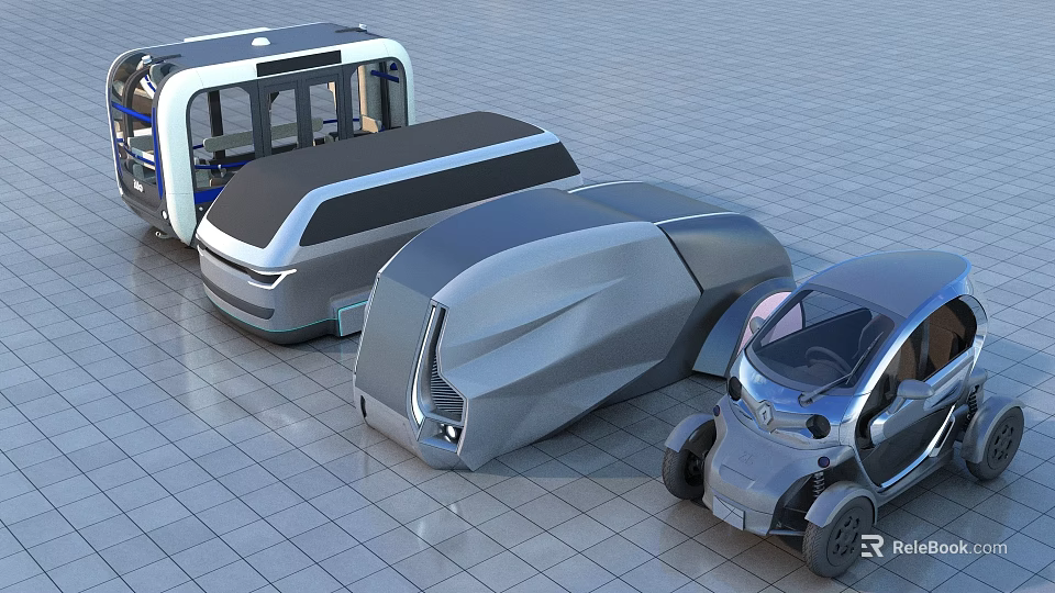 Futuristic Concept Vehicles With Sleek Design And Compact Urban Mobility 3d model 