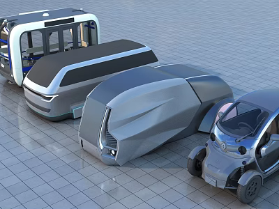 Futuristic Concept Vehicles With Sleek Design And Compact Urban Mobility 3d model