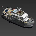 LEGO Constructed Yacht Model Showcasing Detailed Features 3d model