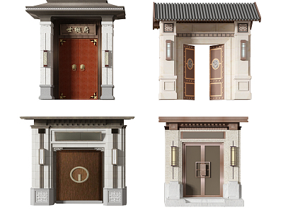 new chinese style gate courtyard gate model