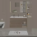 Modern Bathroom Vanity Set With Light Wood Cabinet Sink Mirror And Storage Shelves