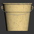 Golden Metal Small Bucket as Daily Life Product with Textured Surface and Handle