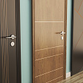 Modern swing door single door swing door 3d model